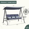 Chery Industrial 3-Seat Patio Hammock Lounge Chair, Outdoor Adjustable Converting Canopy Swing Chair AOTOFSS86BKBL